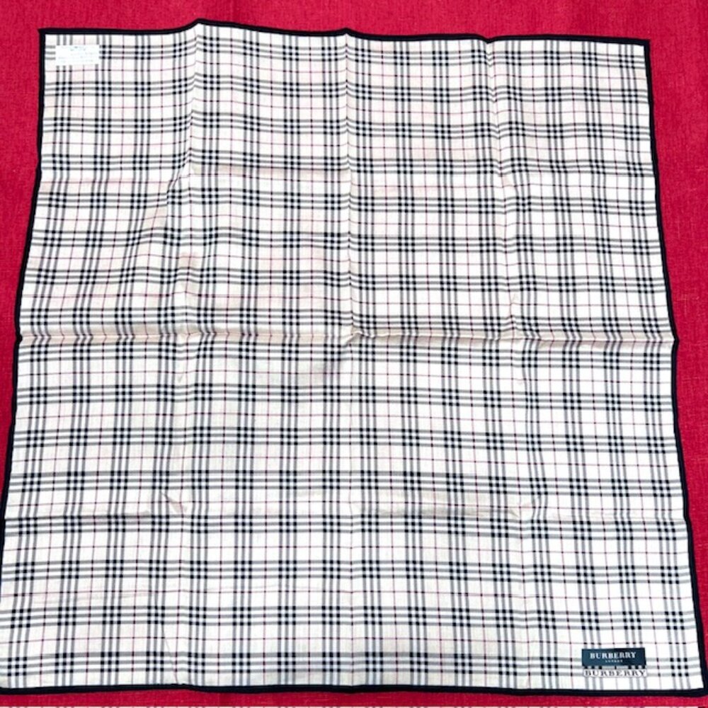 New Burberry London Bandana/handkerchief 20" cotton Ivery Gray Nova Check(5) - Picture 4 of 6